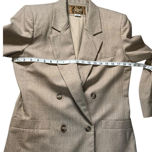 Saville 100% Wool Blazer Size 6 Double-Breasted Fully Lined Classic Tailored - Picture 11 of 14